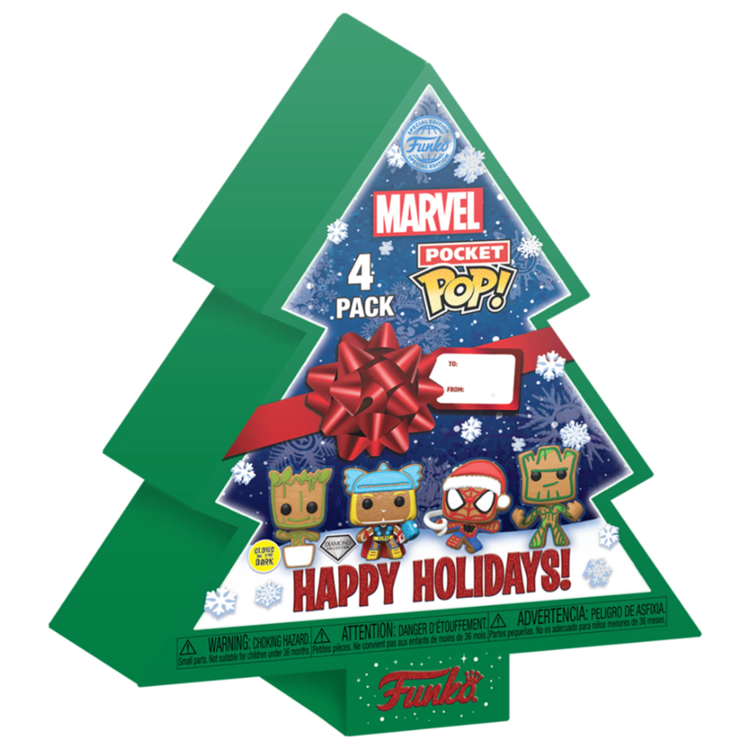 Funko Pocket POP pakiranje 4 figure Marvel Tree Holiday Exclusive fotografija proizvoda
