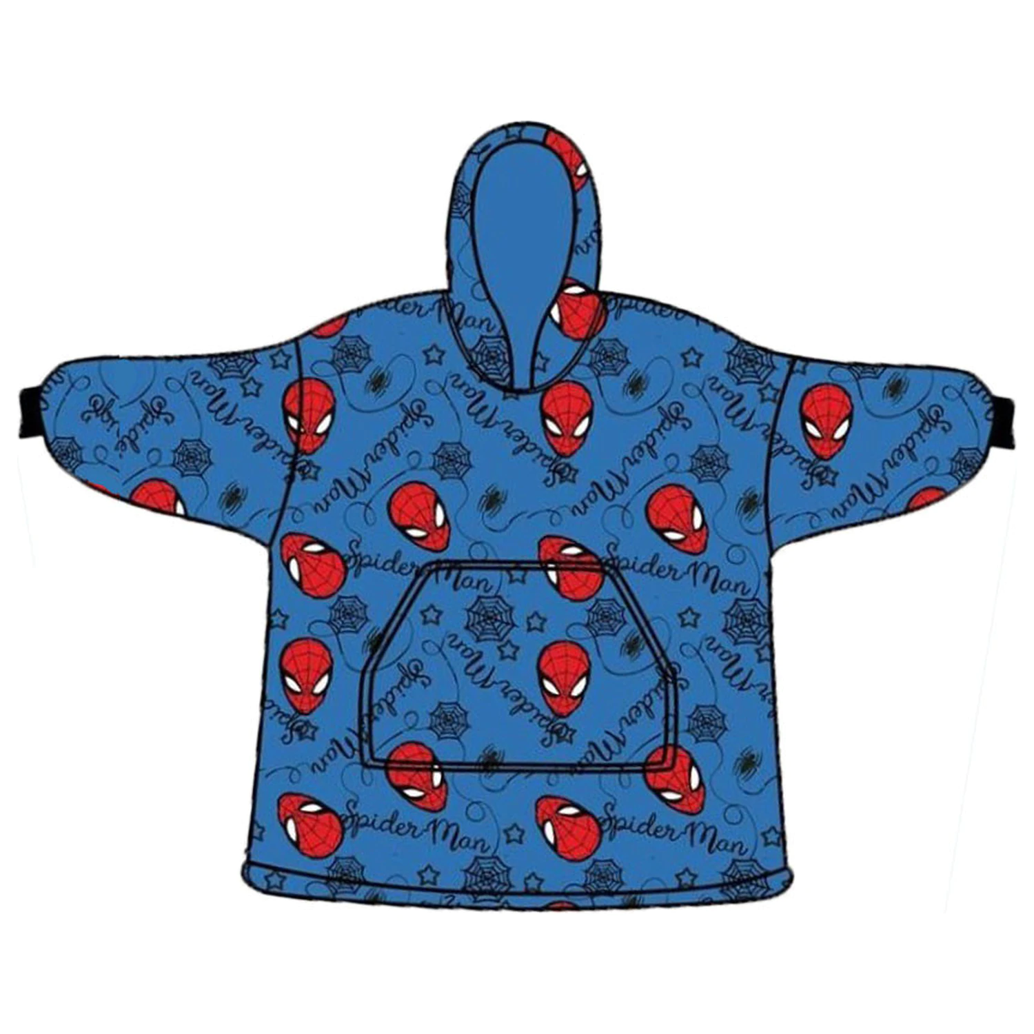 Spider-Man Blue odrasla nosiva plišana deka od flisa poncho fotografija proizvoda