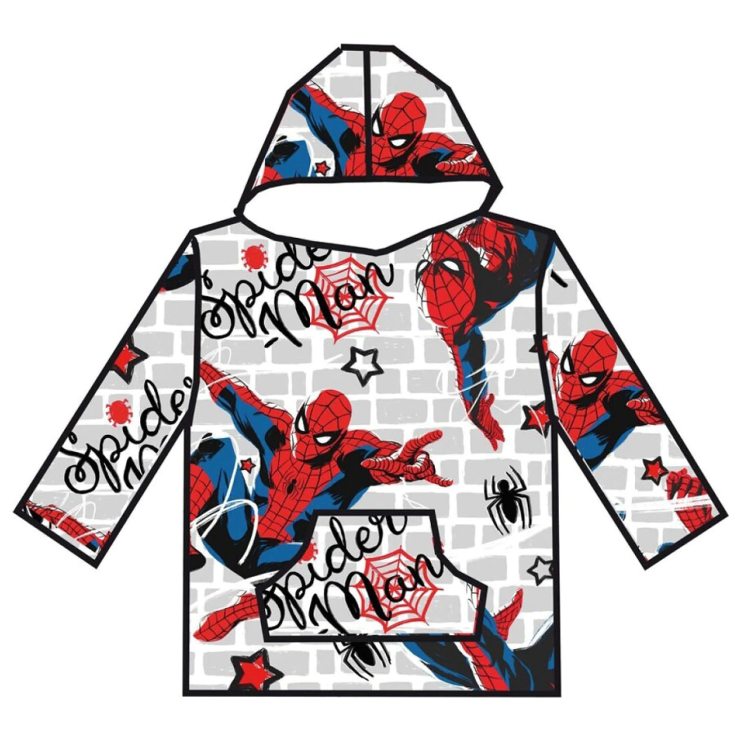 Spider-Man Brick Nosivi Plišani Pokrivač od Flisa, Pončo za 7-14 Godina fotografija proizvoda
