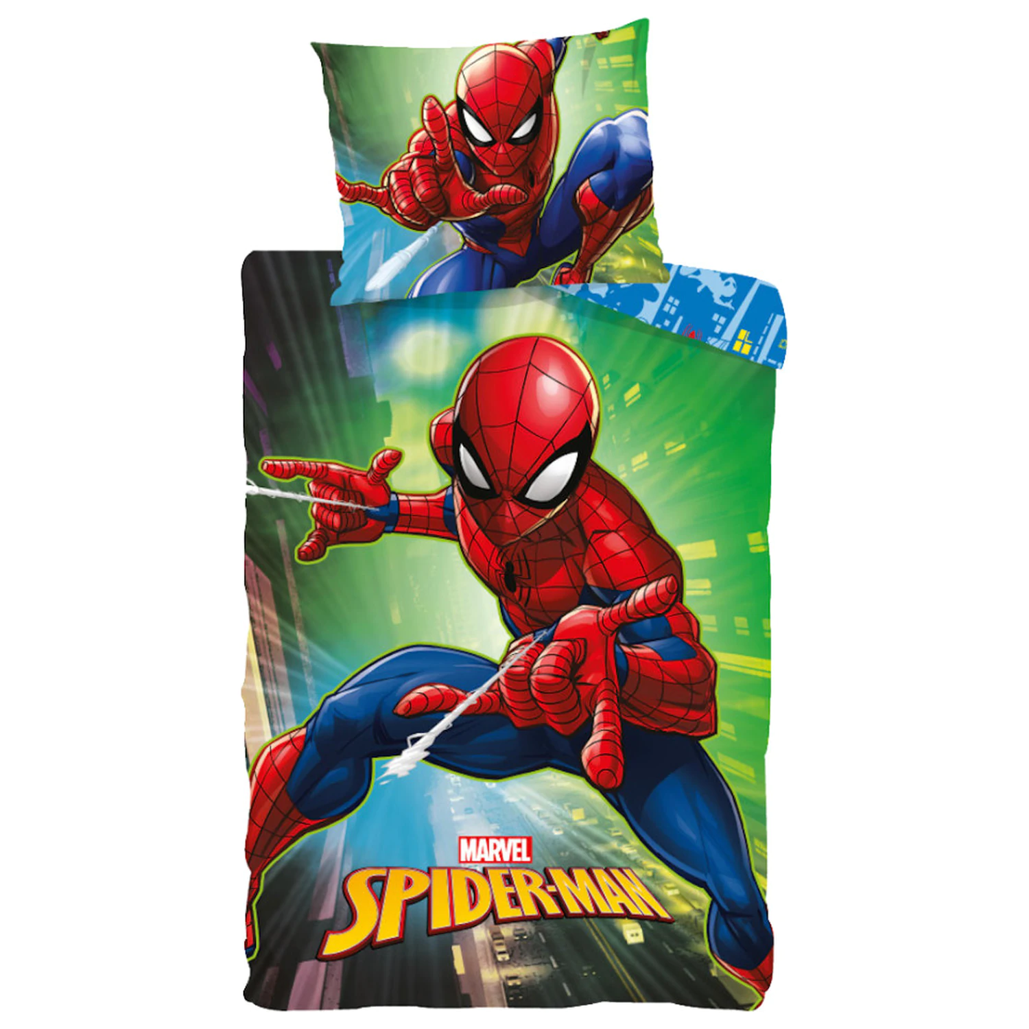 Spider-Man City Lights Dječja navlaka za poplun za malu djecu fotografija proizvoda