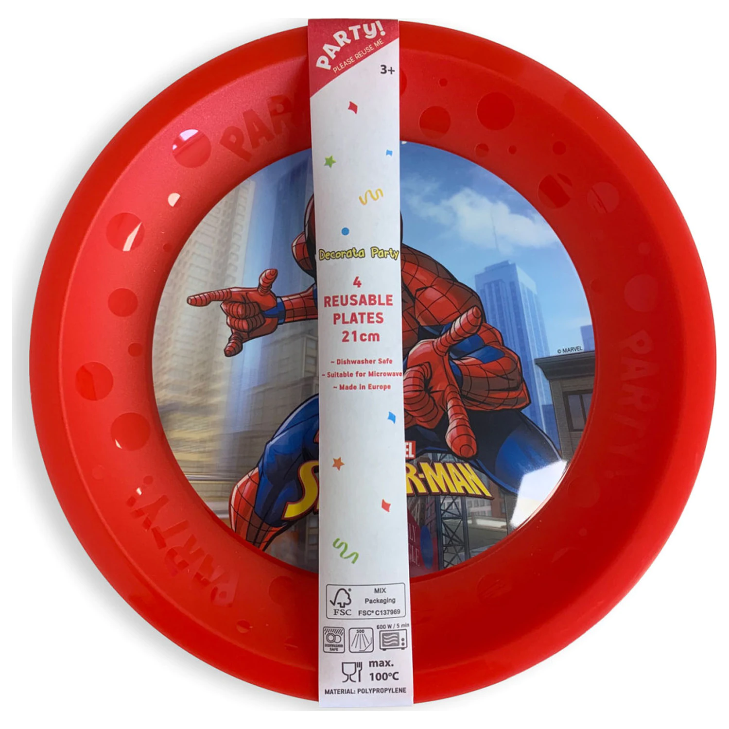 Spider-Man Crime Fighter micro premium plastični ravni tanjur 4-dijelni set 21 cm fotografija proizvoda