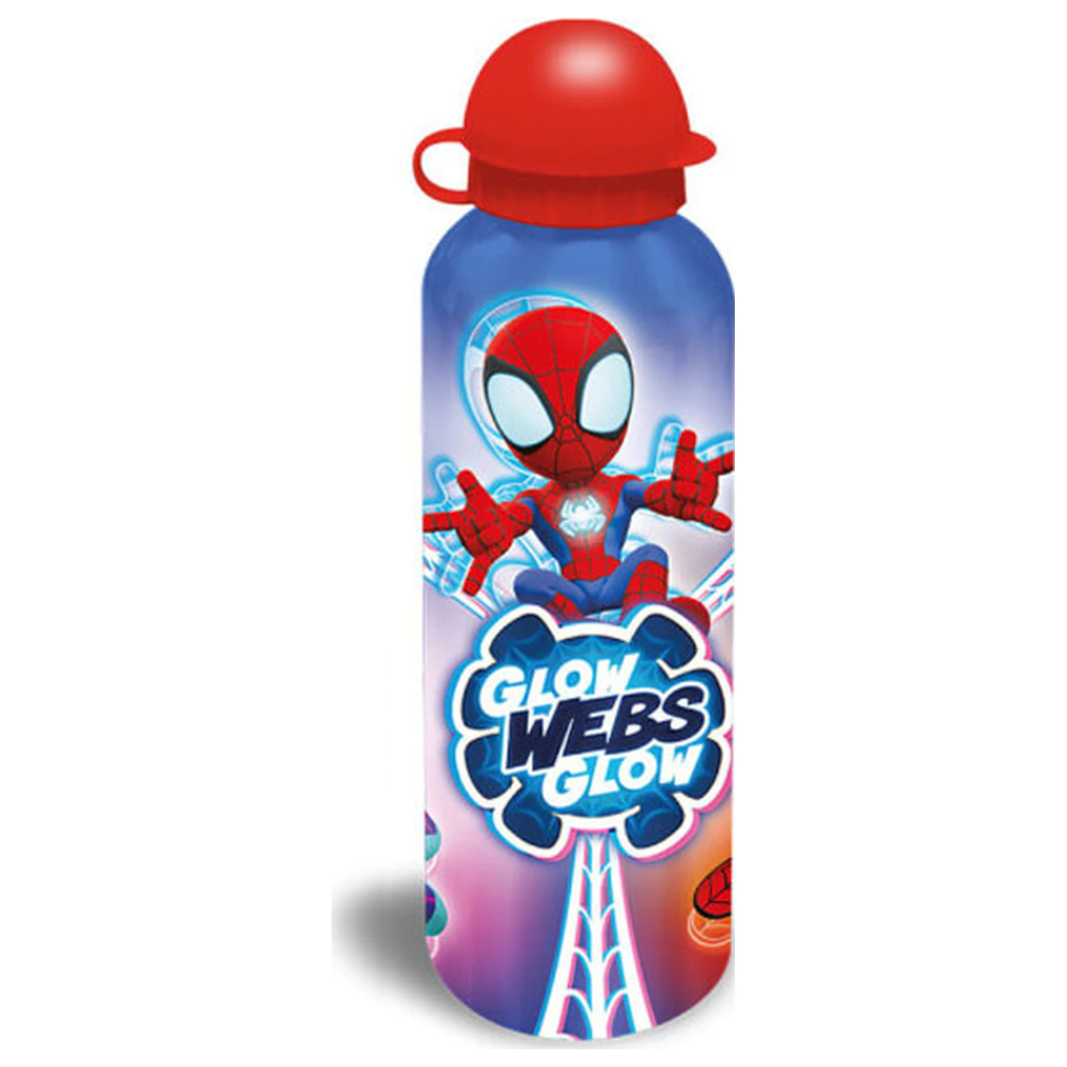 Spider-Man Glow Web aluminijska boca za piće s lučnim čepom 500 ml fotografija proizvoda