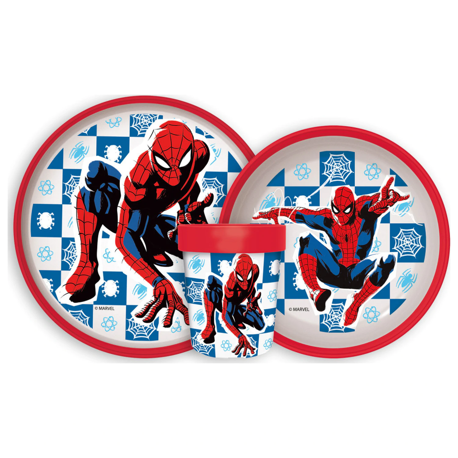 Spider-Man Midnight Flyer Non-Slip Set posuđa za jelo, Mikro plastični set fotografija proizvoda