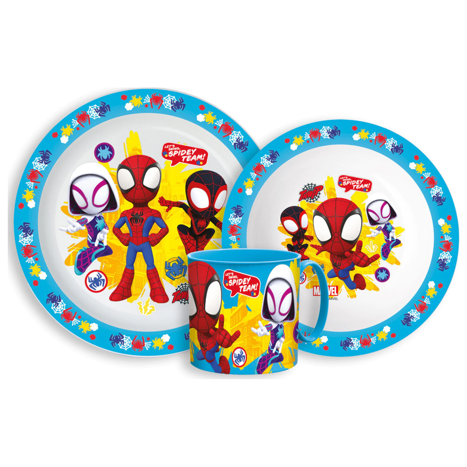 Spider-Man Spidey Team pribor za jelo set, mikro plastični set s šalicom fotografija proizvoda