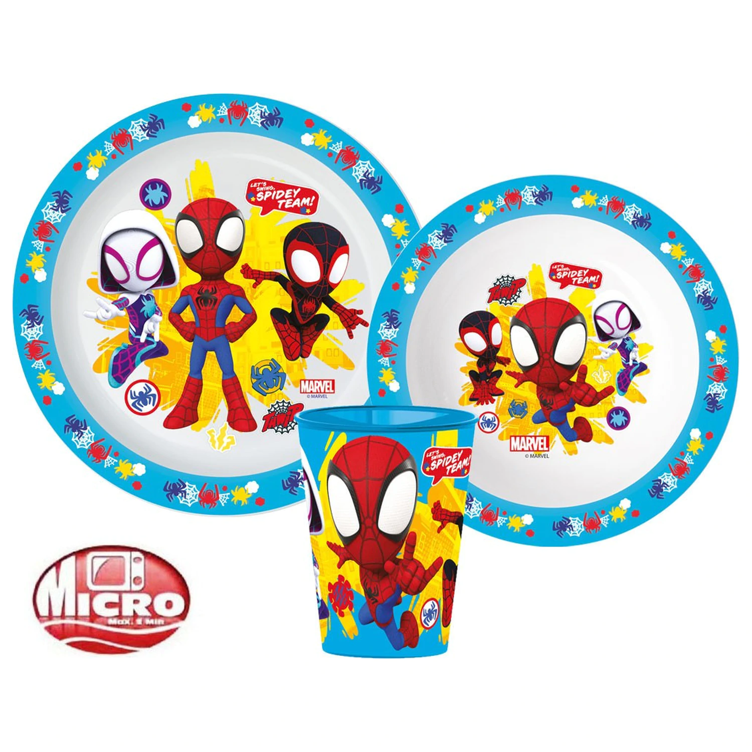 Spider-Man Spidey Team Set posuđa za večeru, set mikro plastike, sa staklom od 260 ml fotografija proizvoda