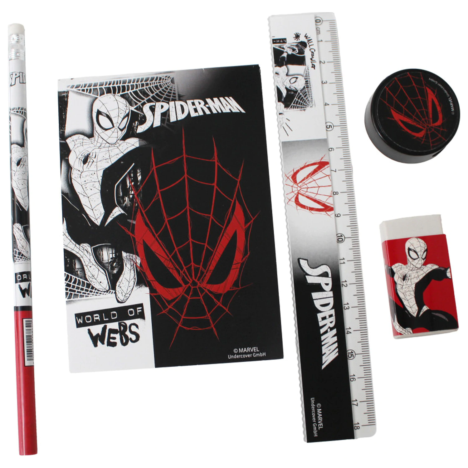 Spider-Man World of Webs Set pribora za pisanje od 5 dijelova fotografija proizvoda