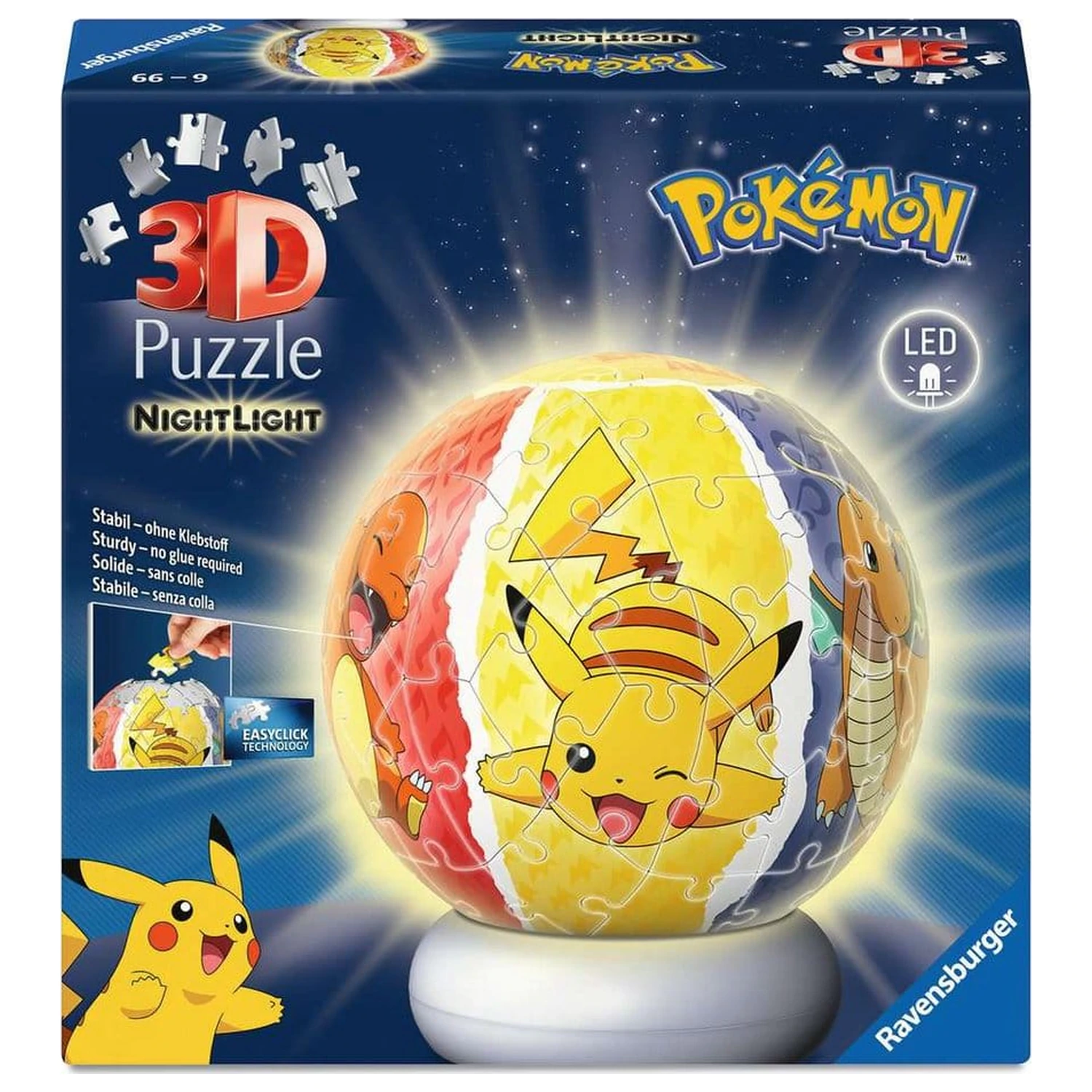 Pokémon 3D puzzle lopta s noćnim svjetlom (73 komada) fotografija proizvoda