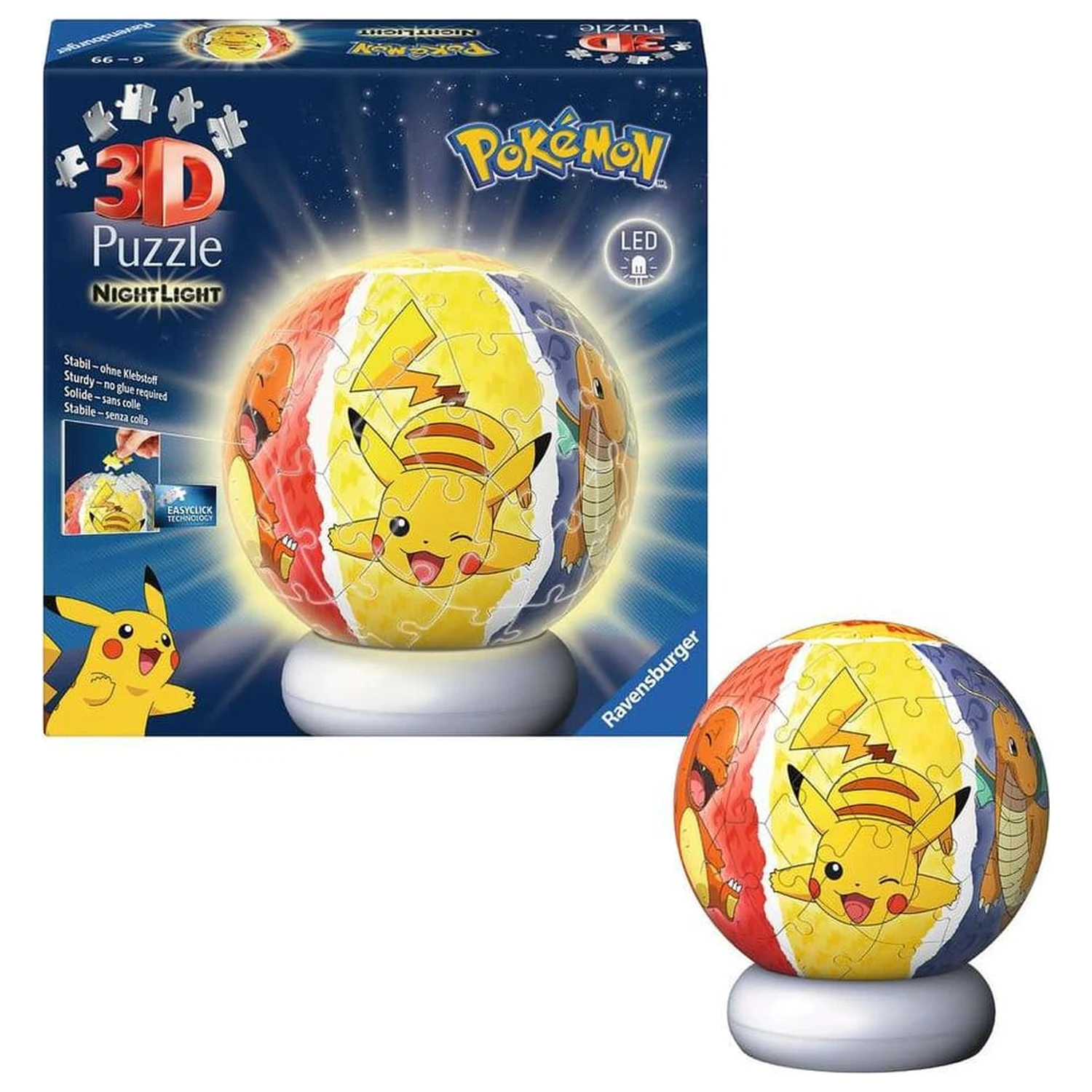 Pokémon 3D puzzle lopta s noćnim svjetlom (73 komada) fotografija proizvoda