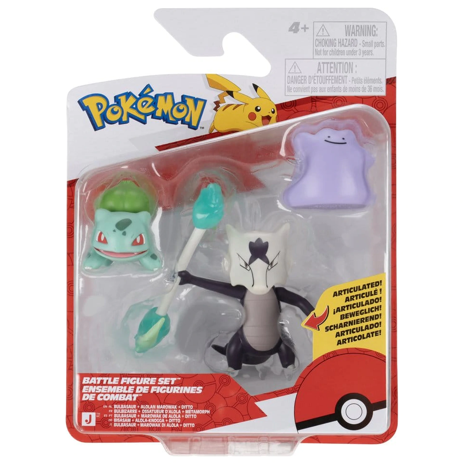 Pokémon Battle Set Borbenih figura Akcijske figure Bulbasaur, Ditto & Alolan Marowak (Pakiranje od 3) fotografija proizvoda