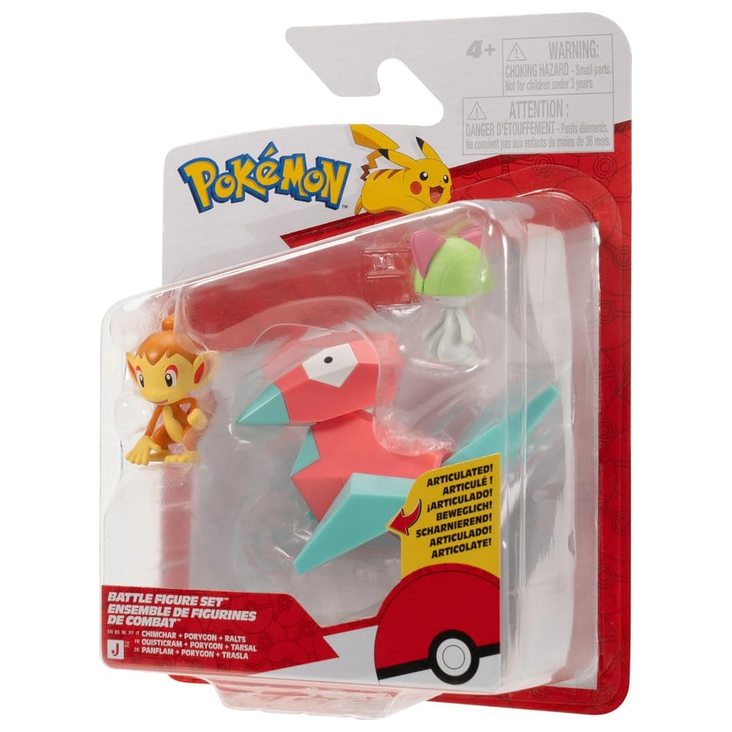 Pokémon Battle Figure Set Akcijske Figure Chimchar, Ralts & Porygon (pakiranje od 3) fotografija proizvoda