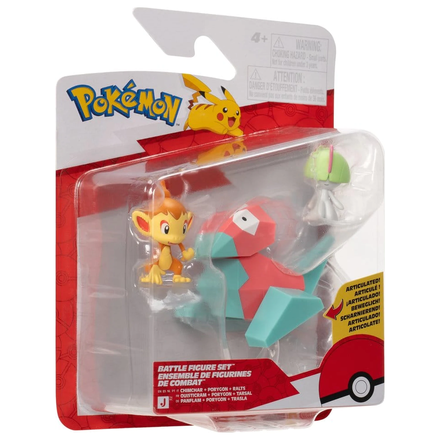 Pokémon Battle Figure Set Akcijske Figure Chimchar, Ralts & Porygon (pakiranje od 3) fotografija proizvoda