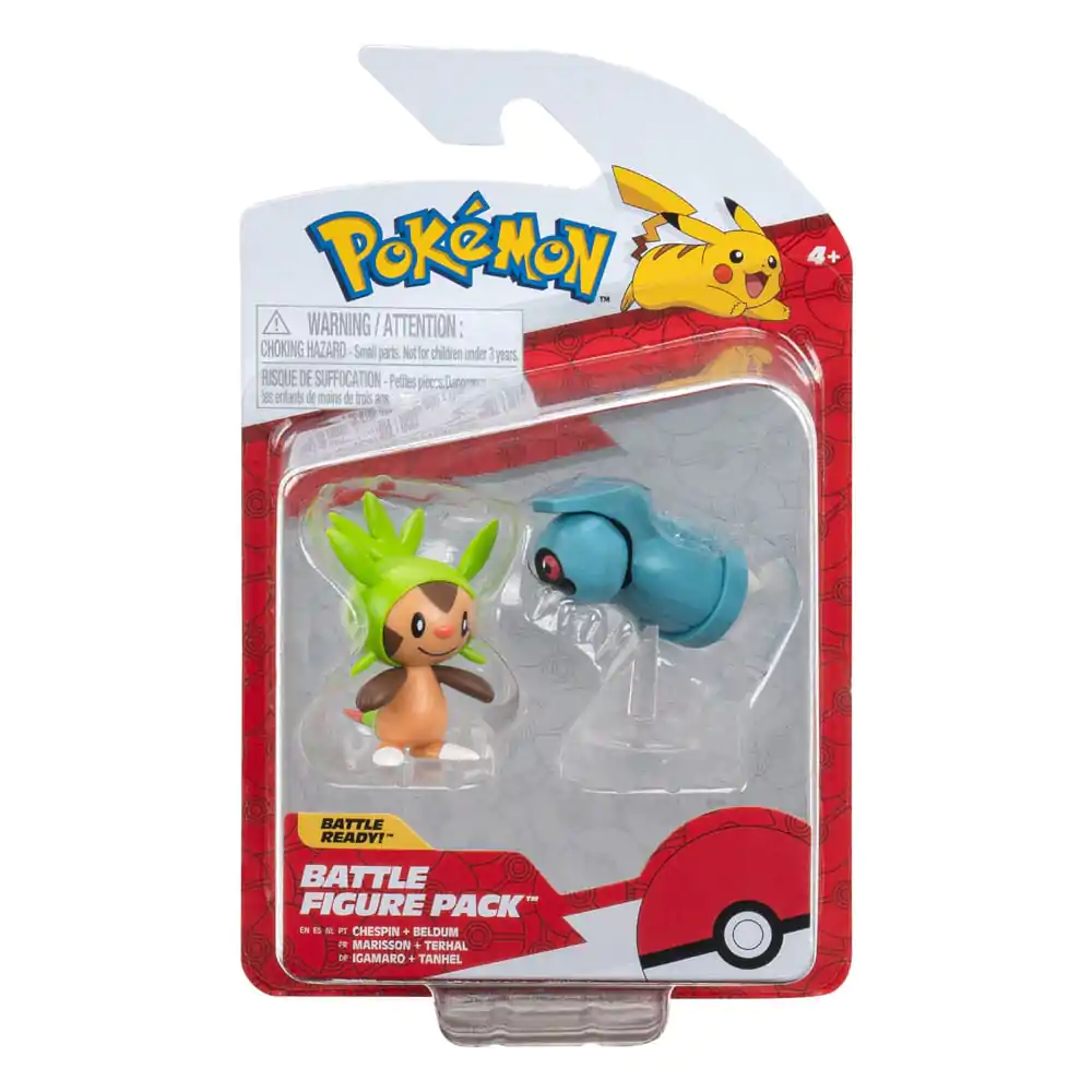 Pokémon Battle Figure First Partner Set Figura 2-Pack Chespin, Beldum 5 cm fotografija proizvoda