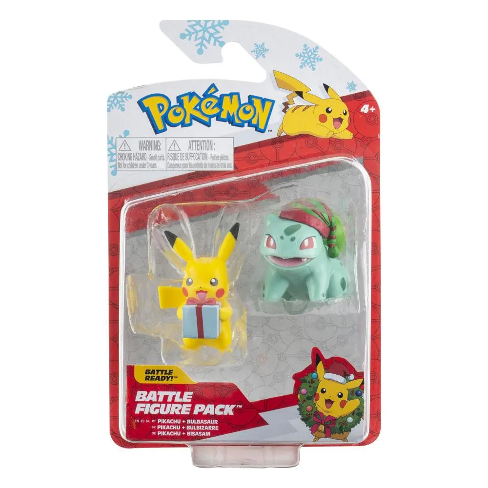 Pokémon Battle Figure Pack Mini Figurice 2-Pack Holiday Edition: Pikachu & Bulbasaur 5 cm fotografija proizvoda