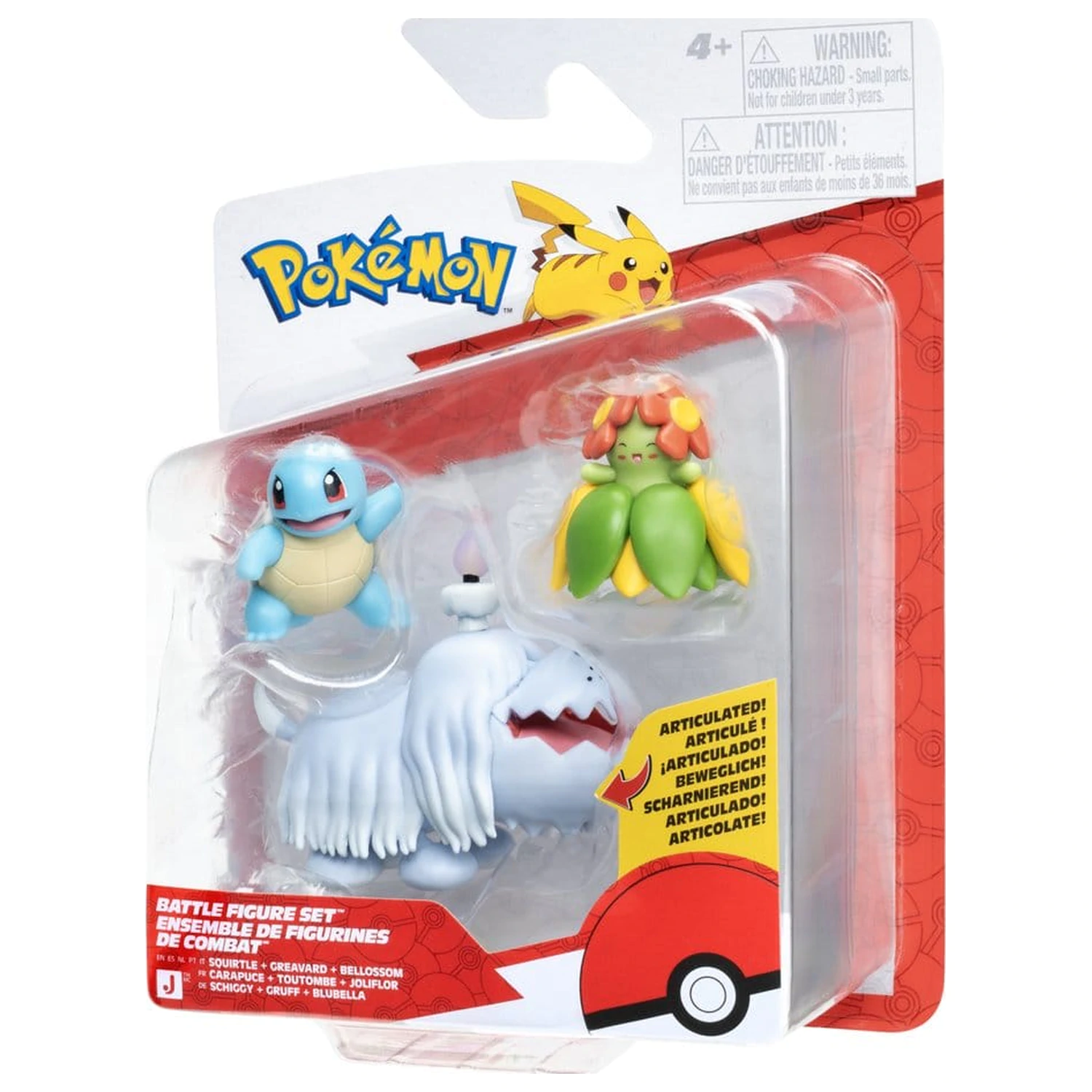 Pokémon borbena figura, 3 komada, Squirtle, Greavard & Bellossom fotografija proizvoda