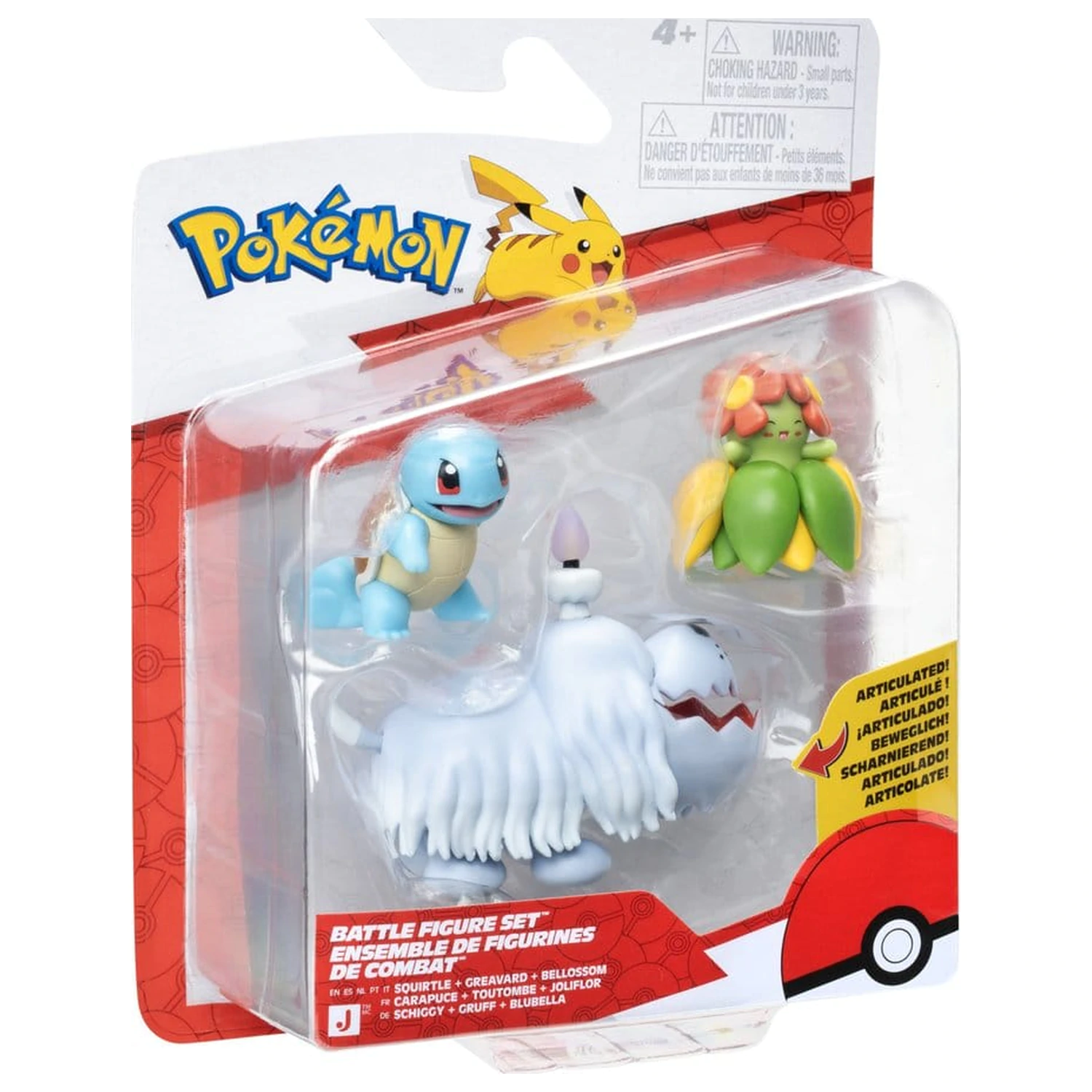 Pokémon borbena figura, 3 komada, Squirtle, Greavard & Bellossom fotografija proizvoda