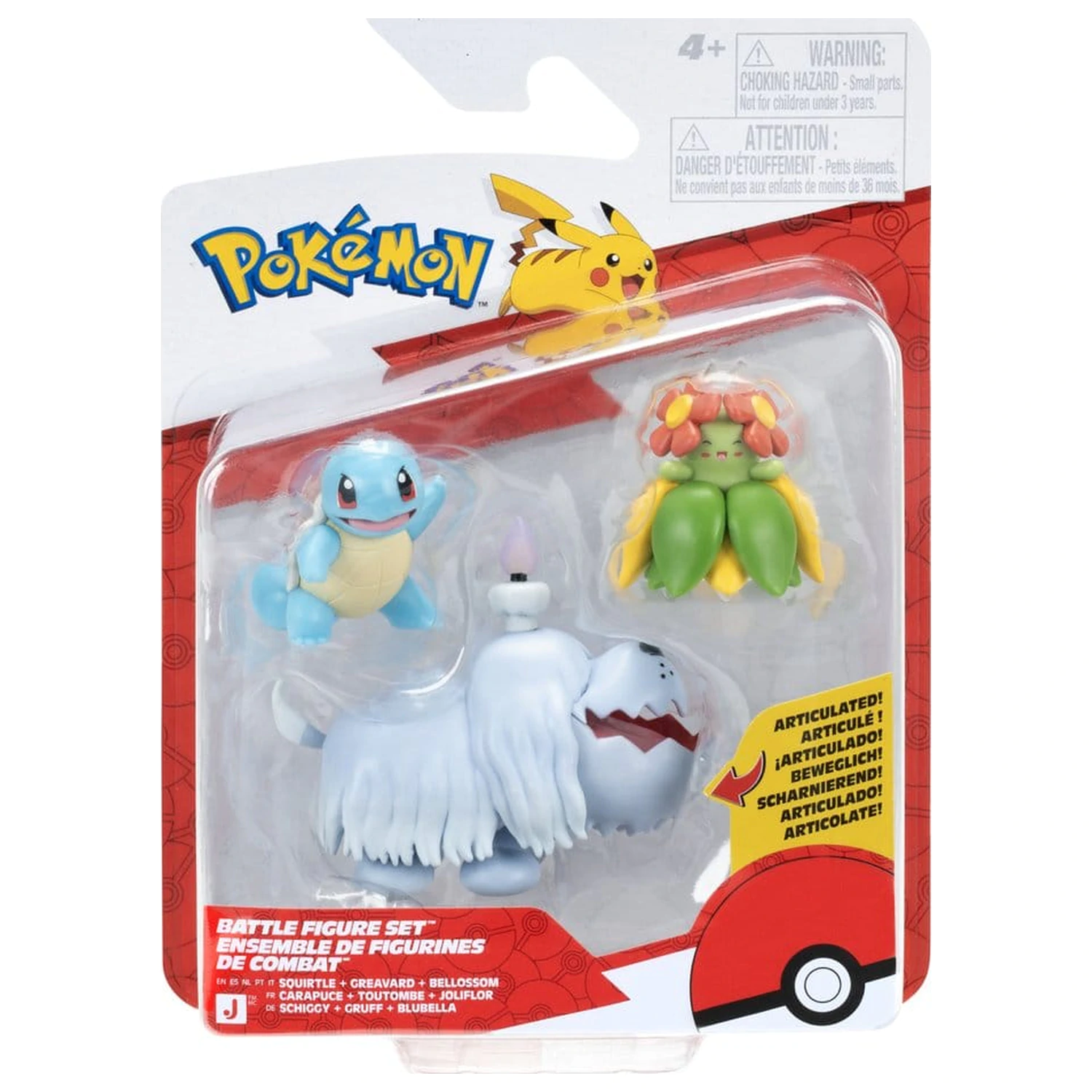 Pokémon borbena figura, 3 komada, Squirtle, Greavard & Bellossom fotografija proizvoda