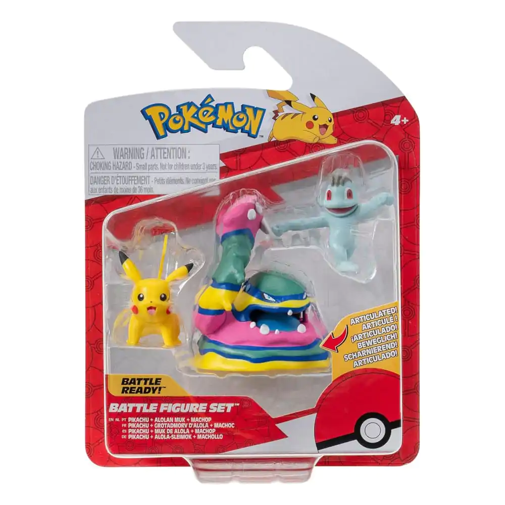 Pokémon set figura za bitku 3 komada Machop, Pikachu #1, Alolan Muk 5 cm fotografija proizvoda