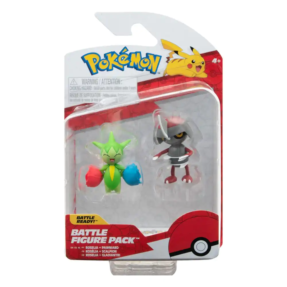 Pokémon Battle Figure Pack Mini figure set od 2 Pawniard, Roselia 5 cm fotografija proizvoda