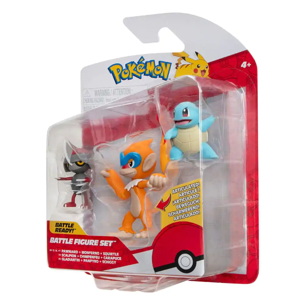 Pokémon set figura za bitku 3 kom Pawniard, Squirtle #1, Monferno 5 cm fotografija proizvoda