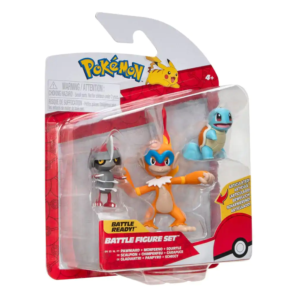 Pokémon set figura za bitku 3 kom Pawniard, Squirtle #1, Monferno 5 cm fotografija proizvoda