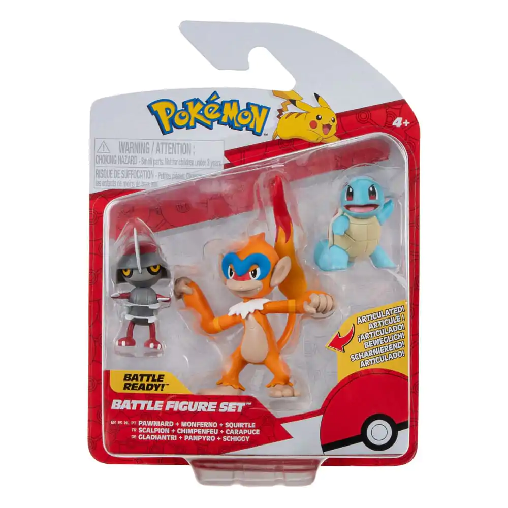 Pokémon set figura za bitku 3 kom Pawniard, Squirtle #1, Monferno 5 cm fotografija proizvoda