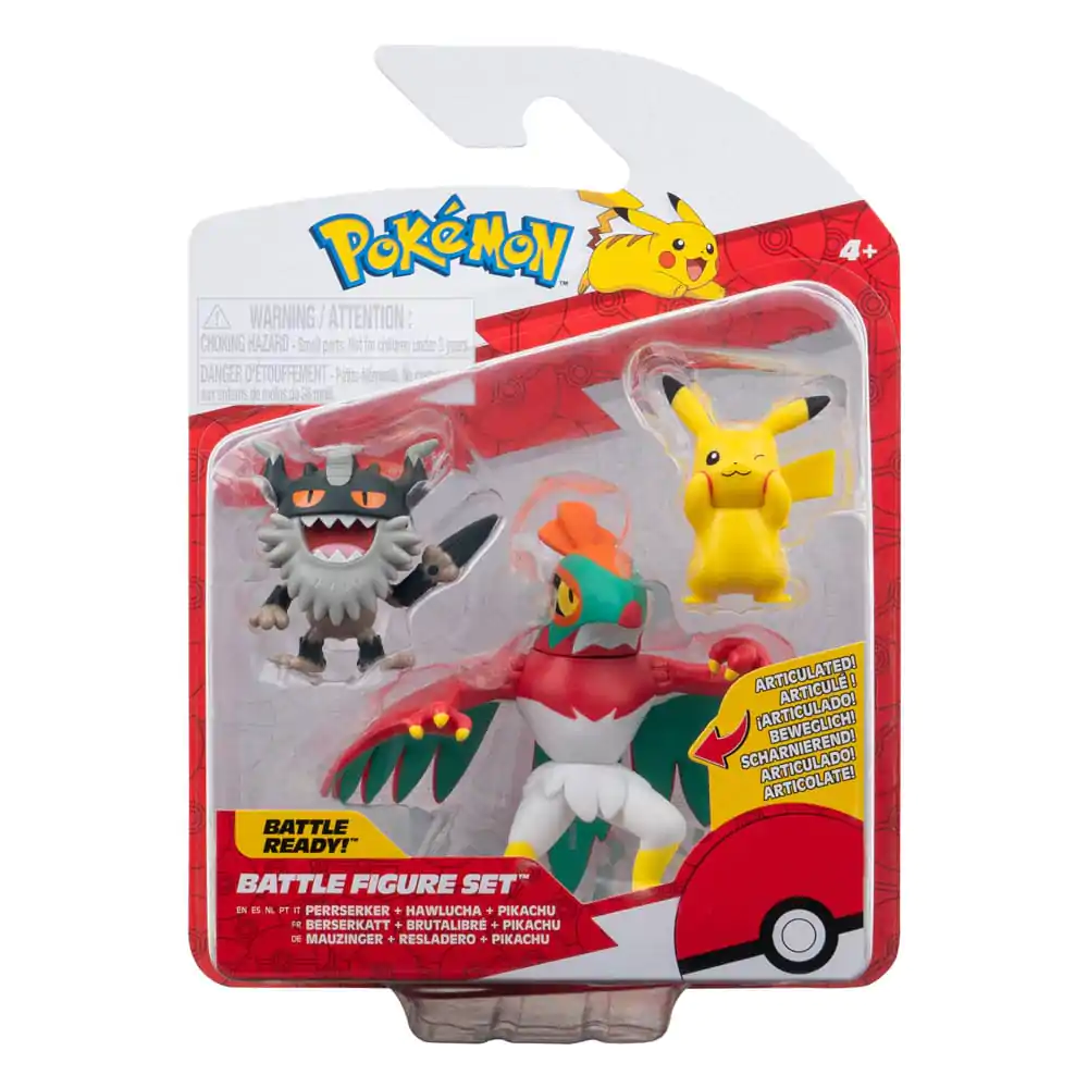 Pokémon set figurica za bitku, pakiranje od 3 komada Pikachu #8, Perrserker, Hawlucha 5 cm fotografija proizvoda