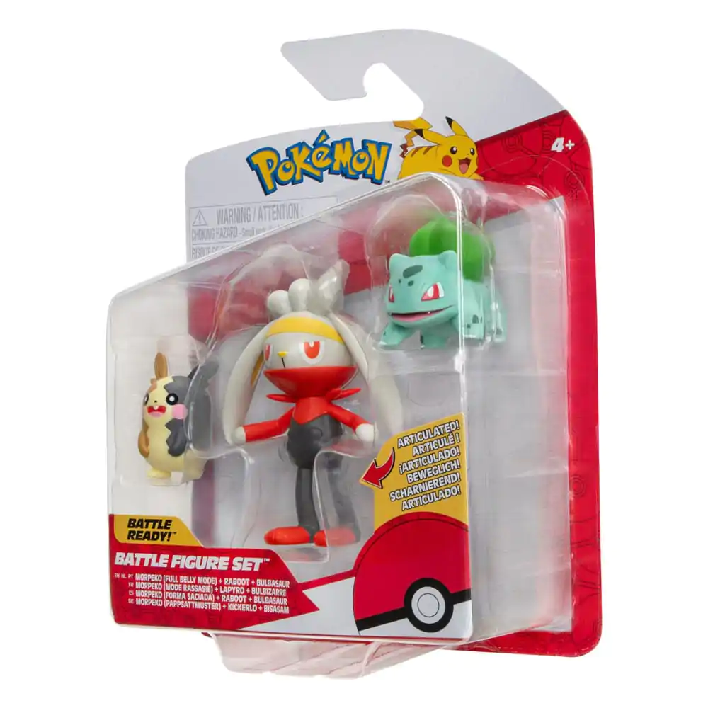 Pokémon figurice za borbu set od 3 komada Morpeko (Full-Belly Mode), Bulbasaur #1, Raboot 5 cm fotografija proizvoda
