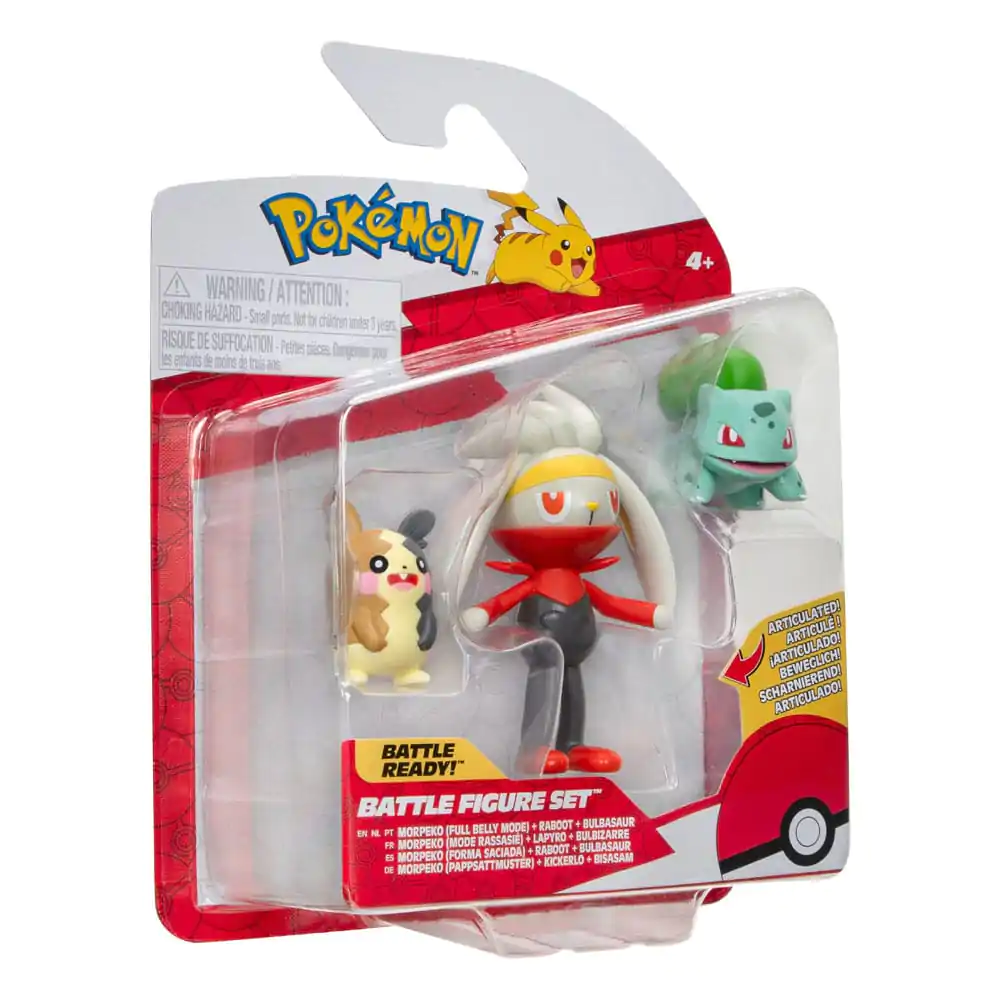 Pokémon figurice za borbu set od 3 komada Morpeko (Full-Belly Mode), Bulbasaur #1, Raboot 5 cm fotografija proizvoda