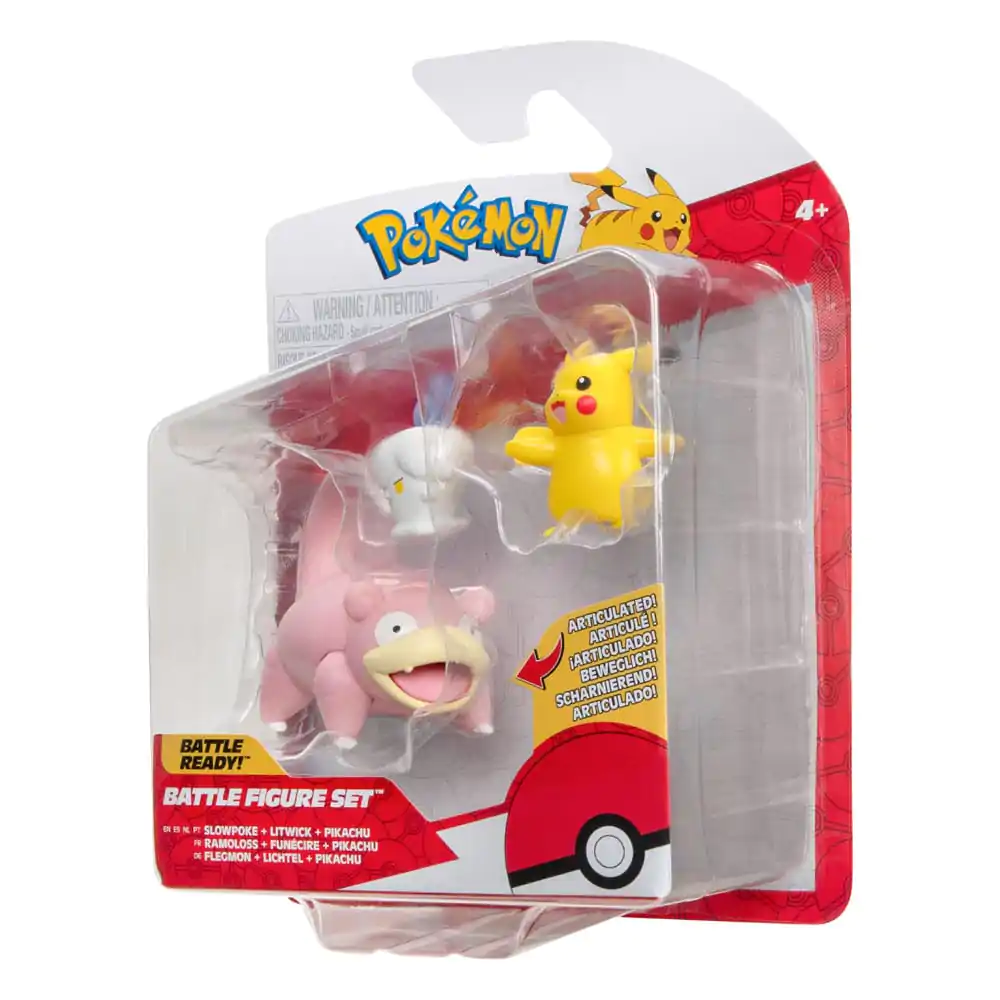 Pokémon Bojni Set figura 3-Pakiranje Pikachu (Ženska), Litwick, Slowpoke 5 cm fotografija proizvoda