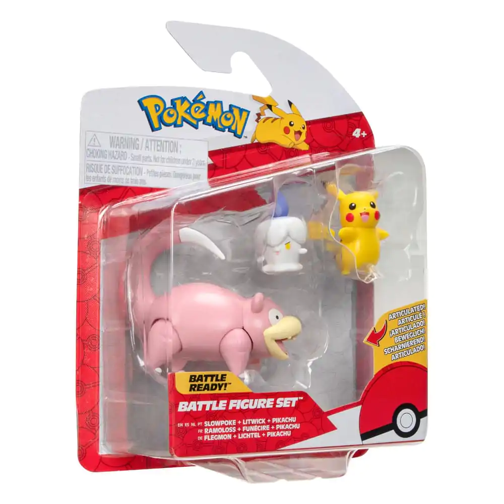 Pokémon Bojni Set figura 3-Pakiranje Pikachu (Ženska), Litwick, Slowpoke 5 cm fotografija proizvoda