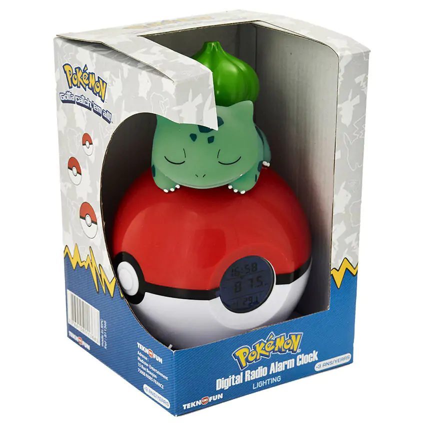 Pokémon budilica Pokeball sa svjetlom Bulbasaur 18 cm fotografija proizvoda