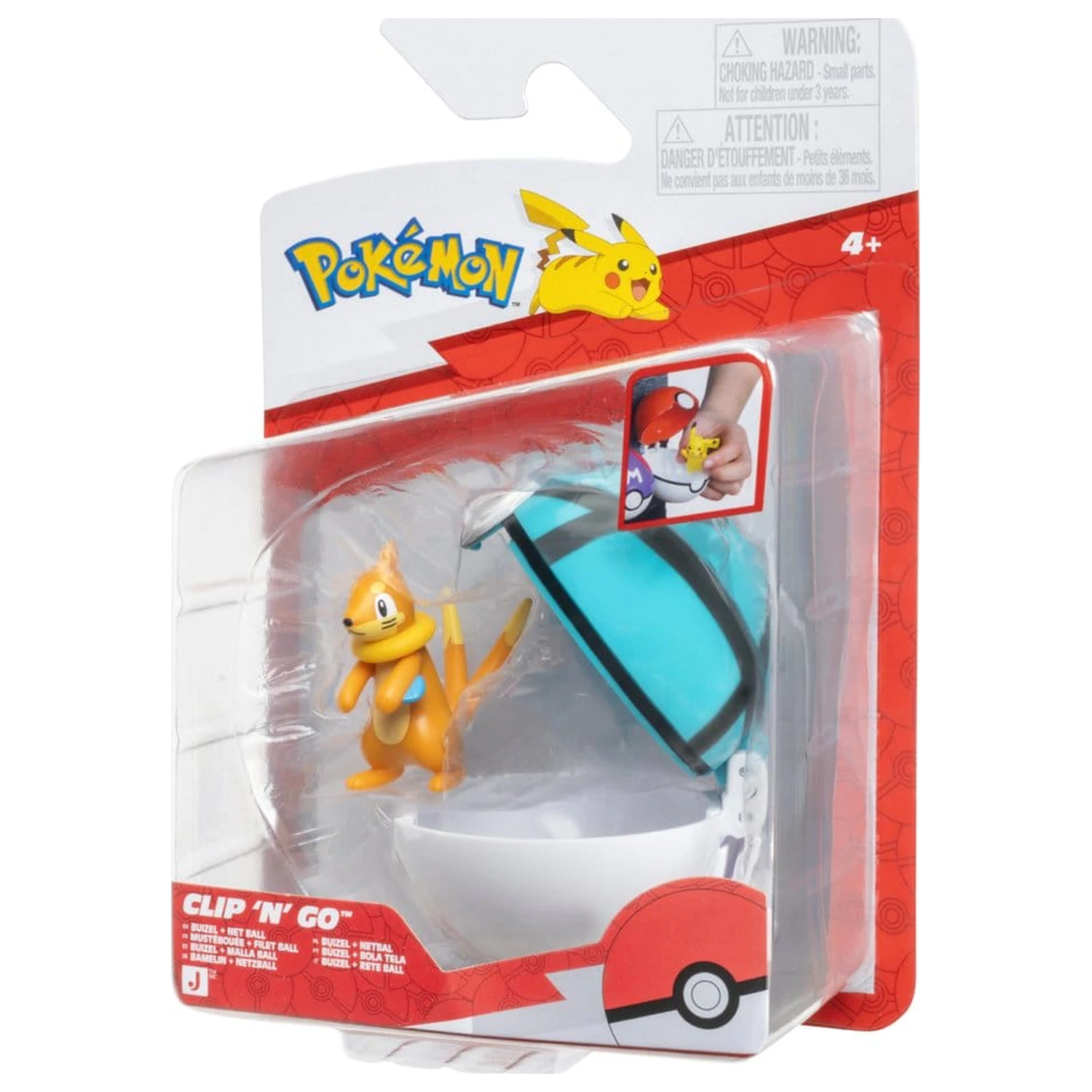 Pokémon Clip 'n' Go akcijska figura Buizel i Net lopta fotografija proizvoda