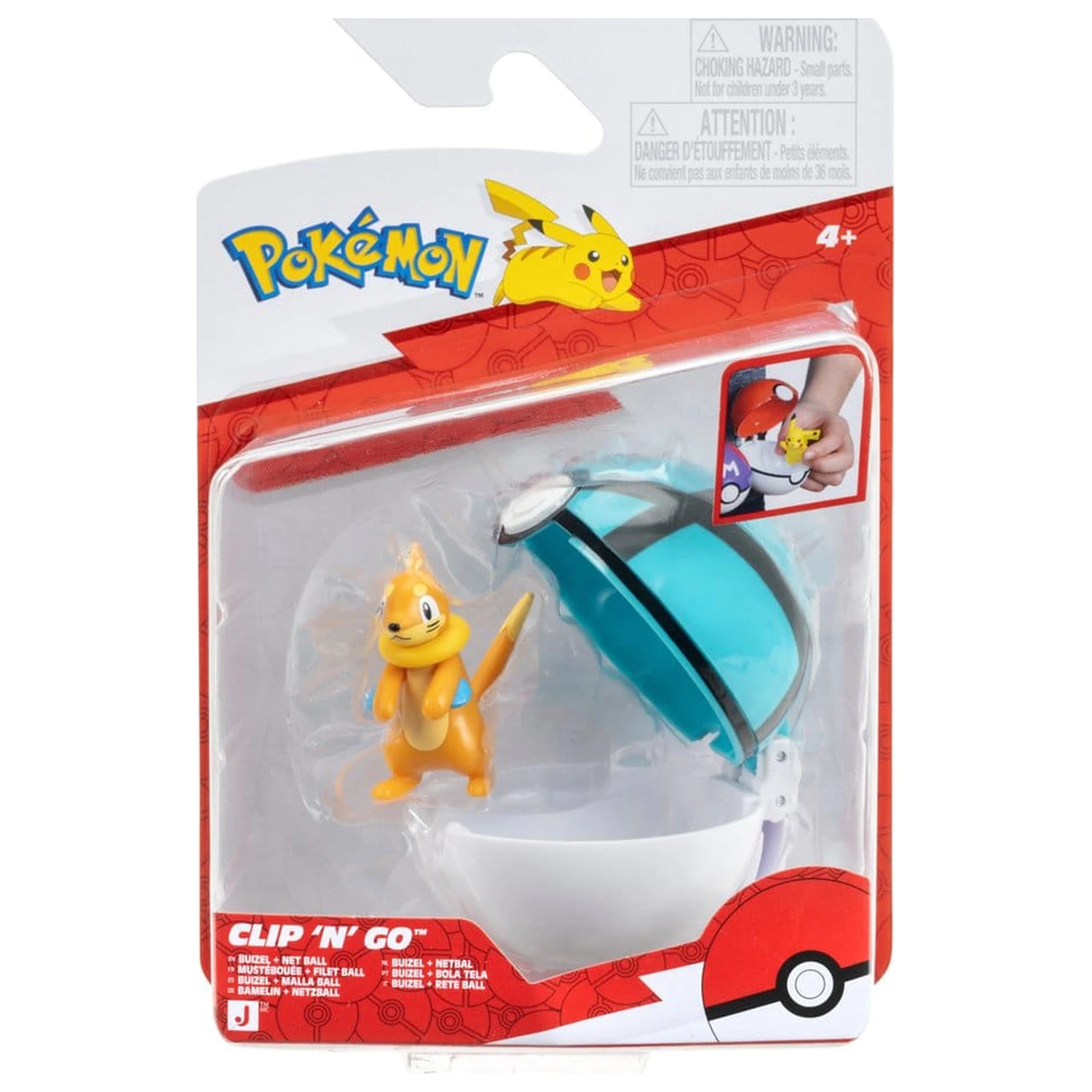 Pokémon Clip 'n' Go akcijska figura Buizel i Net lopta fotografija proizvoda