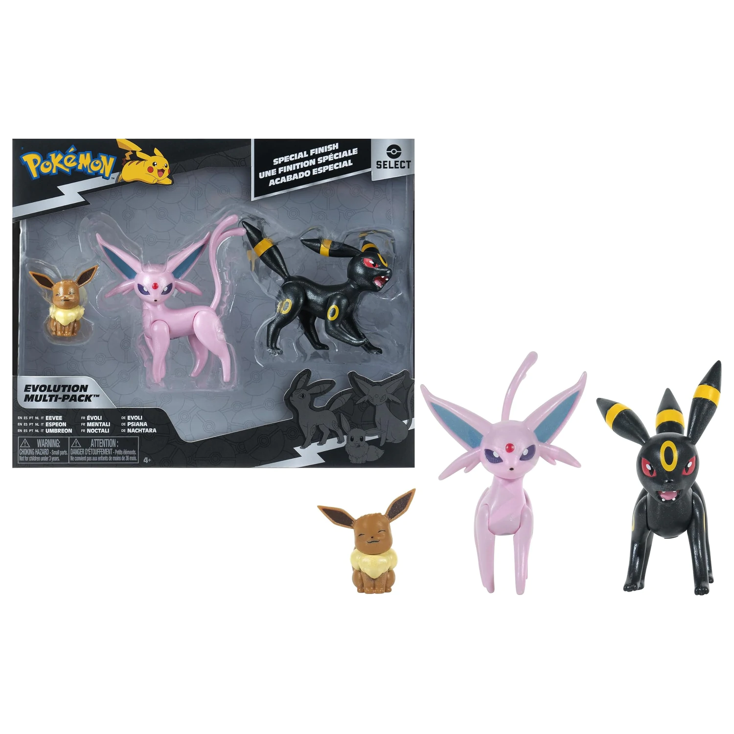 Pokémon Eevee, Espeon & Umbreon Multipack figurice s posebnim premazom set fotografija proizvoda