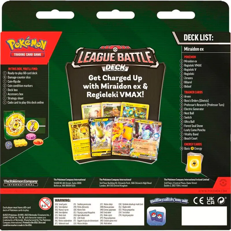 Pokemon League Battle špil Miraidon Ex collectible kartaška igra fotografija proizvoda