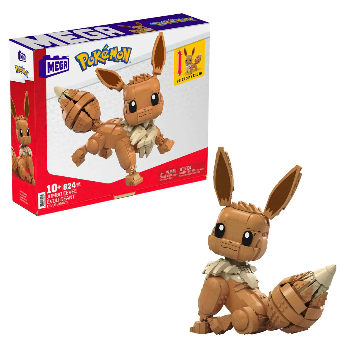 Pokémon Mega Construx Wonder Builders set za građenje Jumbo Eevee 29 cm fotografija proizvoda