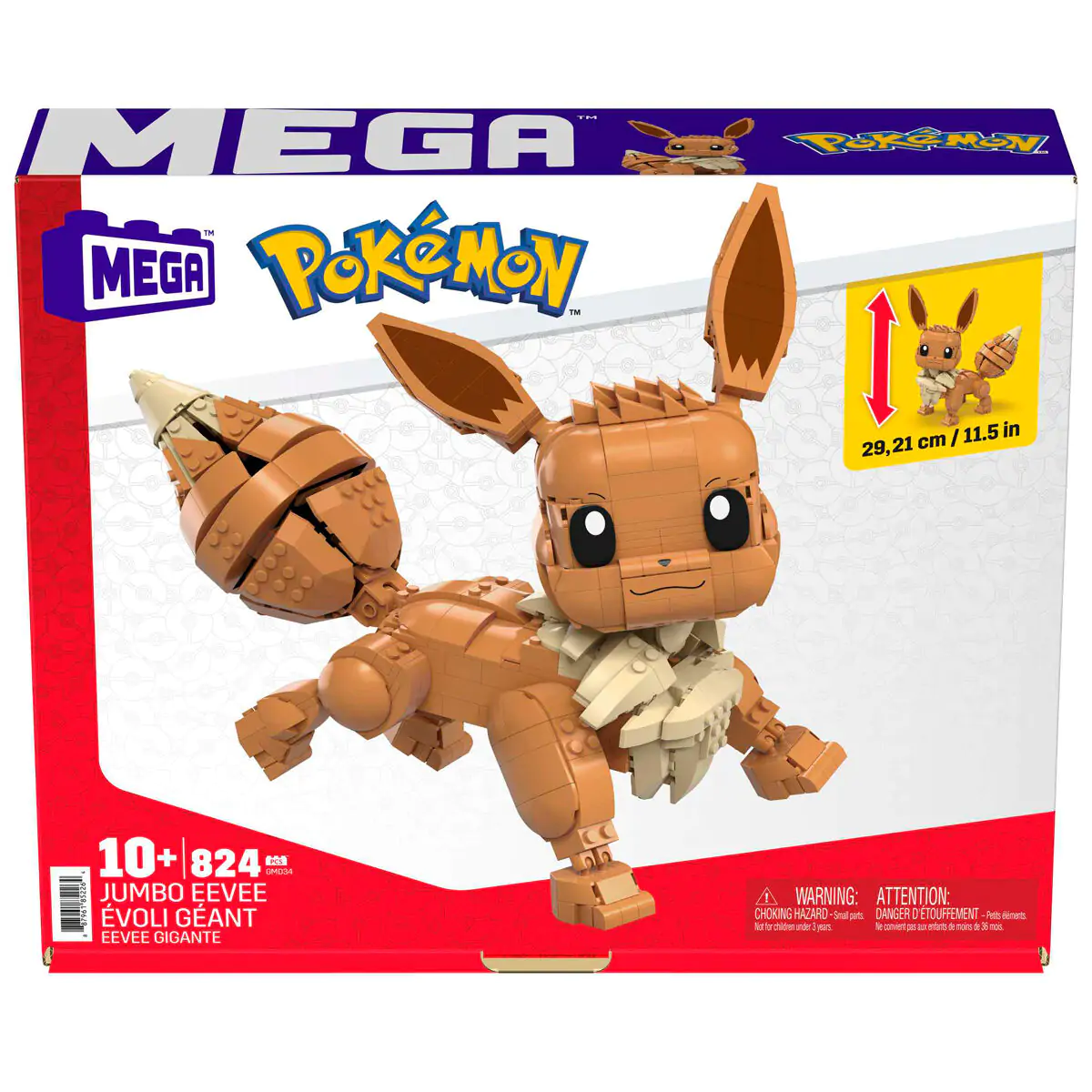 Pokémon Mega Construx Wonder Builders set za građenje Jumbo Eevee 29 cm fotografija proizvoda