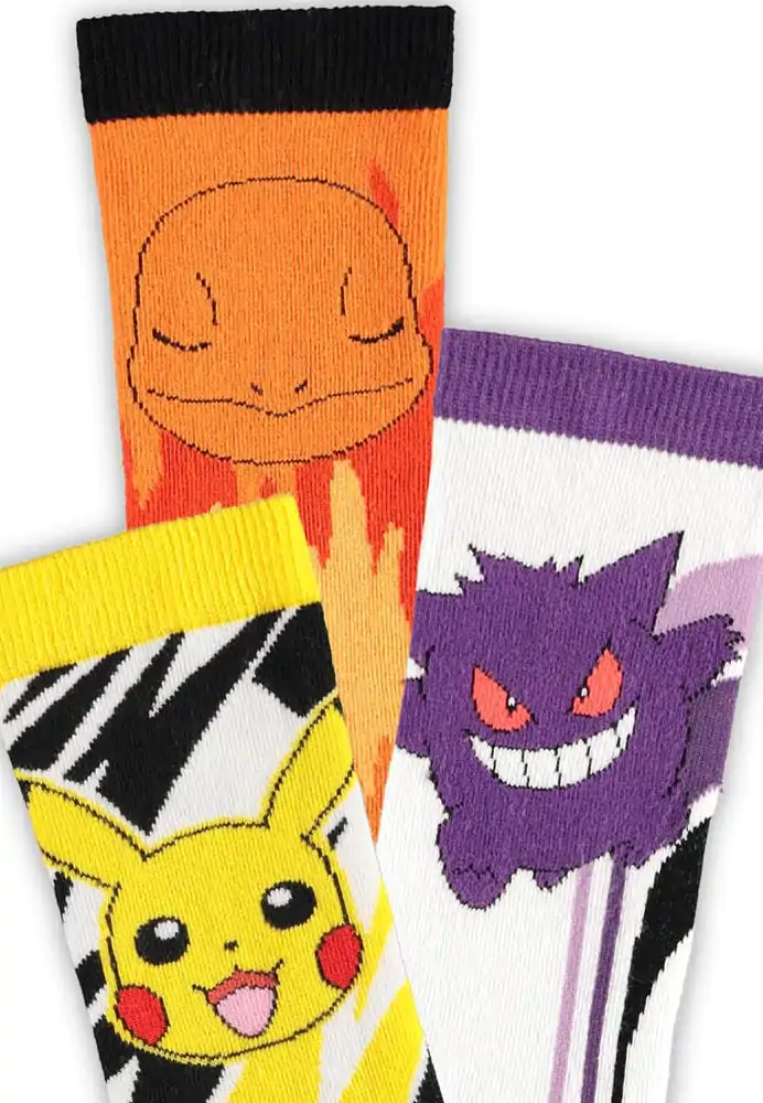 Pokémon Čarape Paket od 3 Pikachu, Charmander, Gengar 39-42 fotografija proizvoda