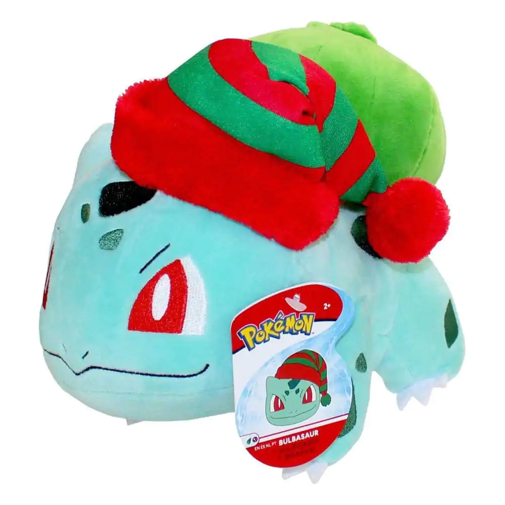 Pokémon plišana figura Winter Bulbasaur s božićnom kapom 20 cm fotografija proizvoda