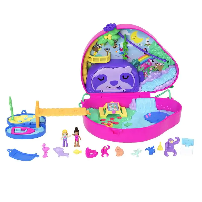 Polly Pocket Family of Sloths 2 u 1 kovčeg set za igru fotografija proizvoda