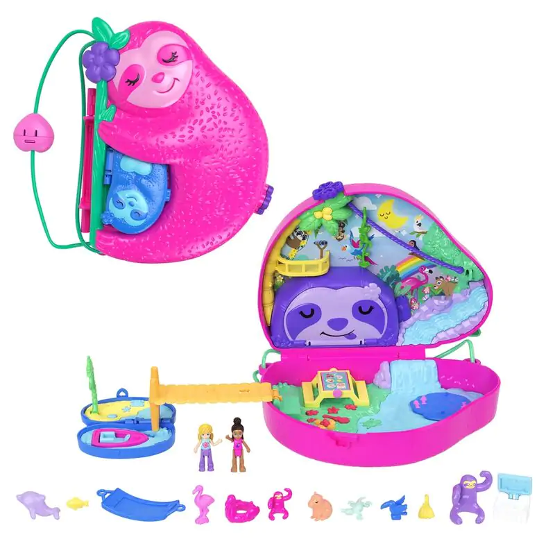 Polly Pocket Family of Sloths 2 u 1 kovčeg set za igru fotografija proizvoda