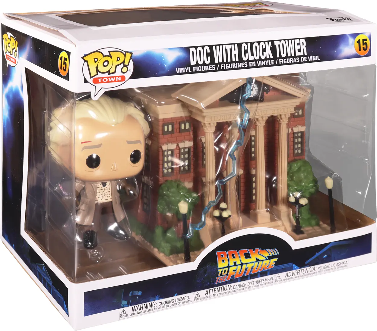 Back to the Future POP! Town Vinyl Figure Doc s tornjem sa satom 9 cm fotografija proizvoda