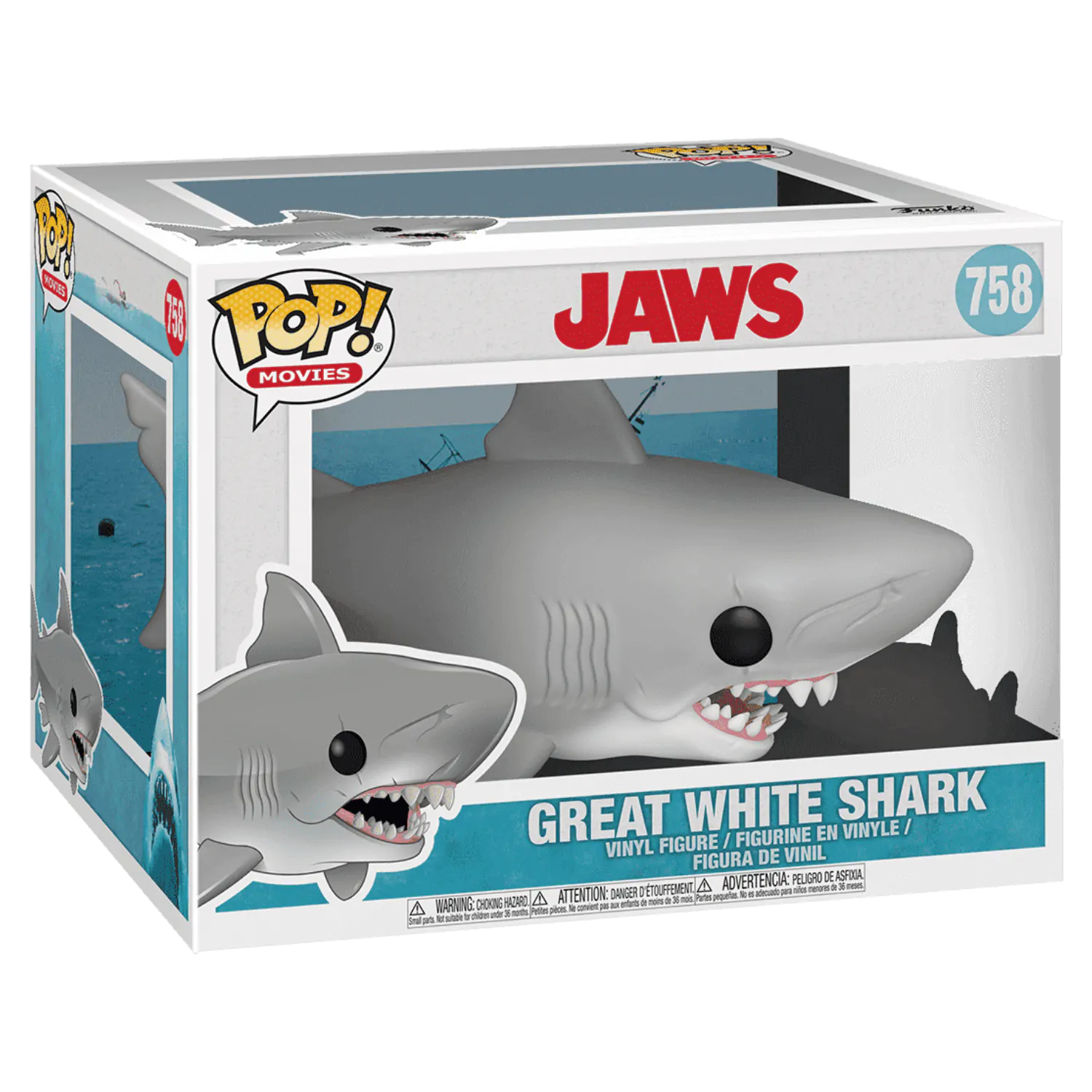 Jaws Oversized POP! Movies Vinilna figura Jaws 15 cm fotografija proizvoda