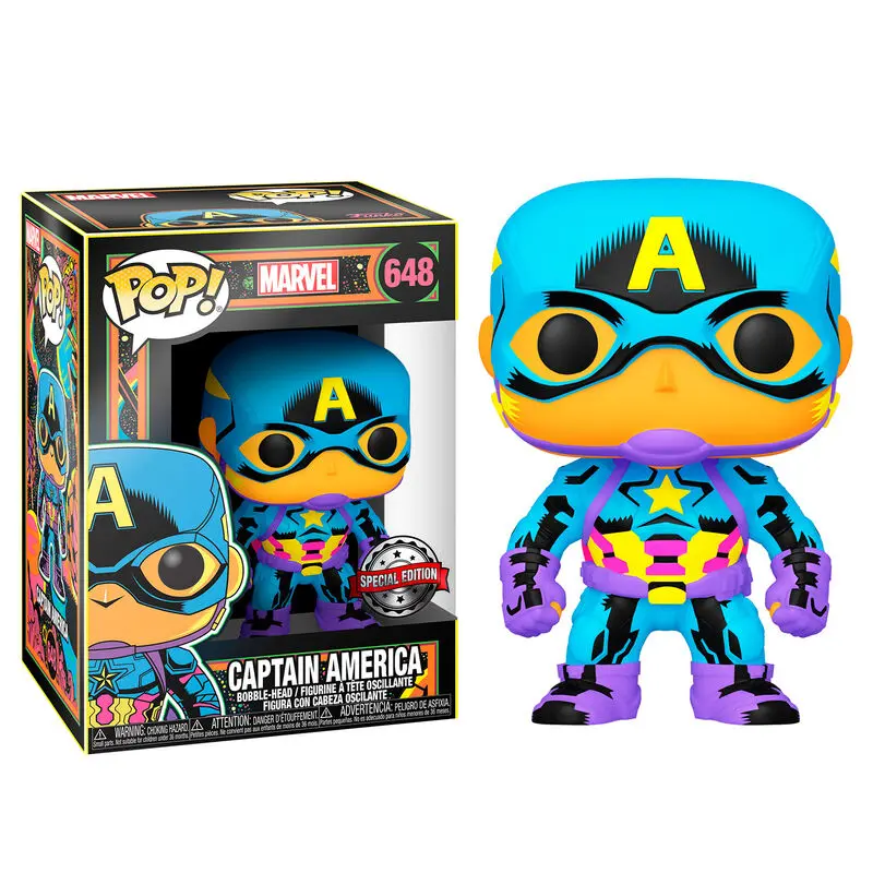 Marvel POP! Marvel Black Light Vinyl Figura Kapetan Amerika 9 cm fotografija proizvoda