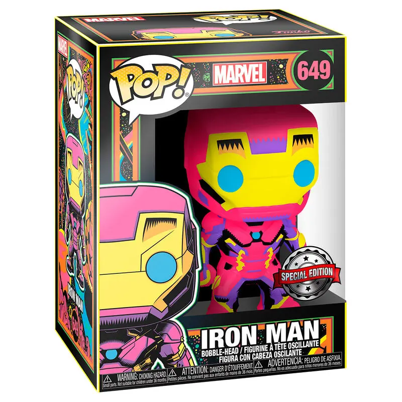 Marvel POP! Marvel Black Light Vinyl Figura Iron Man 9 cm [OŠTEĆENO PAKIRANJE] fotografija proizvoda