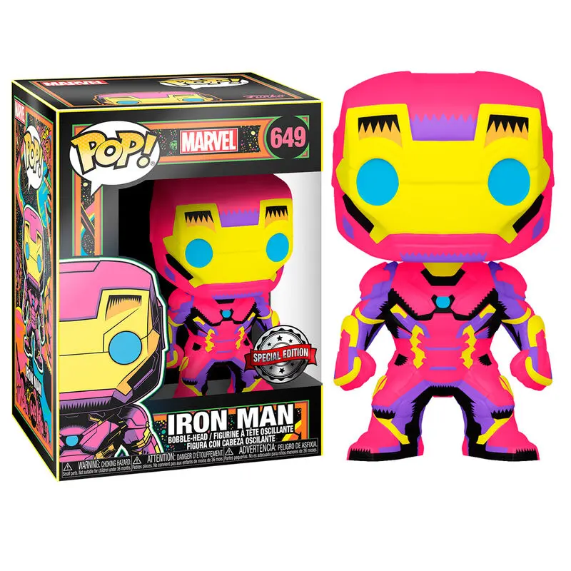 Marvel POP! Marvel Black Light Vinyl Figura Iron Man 9 cm [OŠTEĆENO PAKIRANJE] fotografija proizvoda