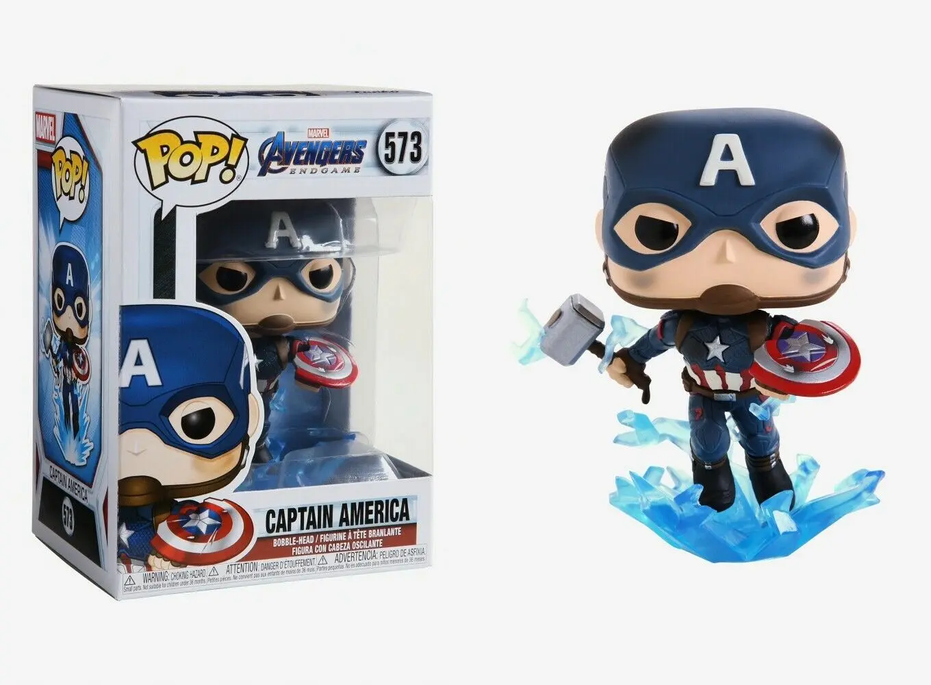 Avengers: Endgame POP! Movies Vinilna Figura Captain America s razbijenim štitom & Mjölnir 9 cm fotografija proizvoda