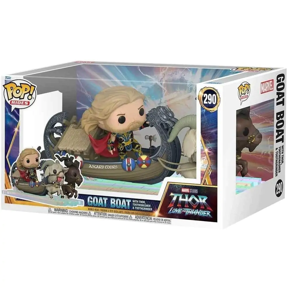 Thor: Love & Thunder POP! Rides Super Deluxe Vinilna Figura Thor & Goat Boat 13 cm fotografija proizvoda