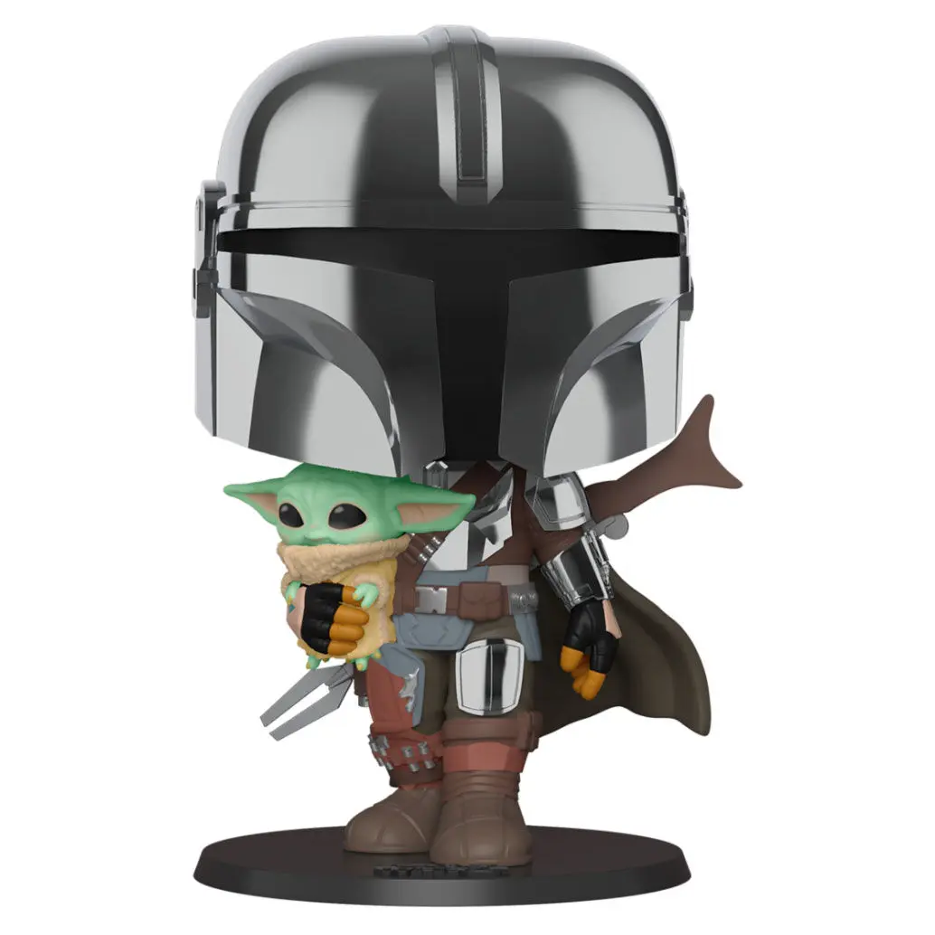 Star Wars The Mandalorian Super Sized POP! Vinilna Figura The Mandalorian drži The Child 25 cm fotografija proizvoda