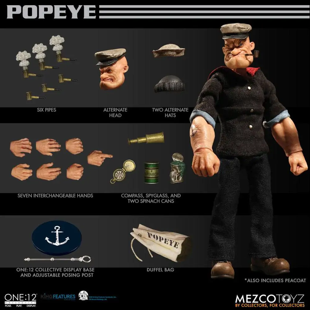 Popeye akcijska figura 1/12 Popeye 14 cm fotografija proizvoda